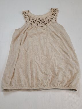 Mudd Cream Crochet Yoke Tank